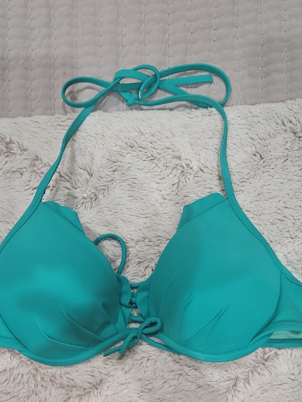 Victoria's Secret Teal Halter Push-Up Bikini Top
